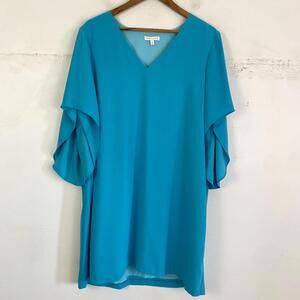 ANNA CATE blue Meredith crepe sheath dress sz L